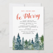 素朴クリスマスツリーホリデーパーティー 招待状 (正面)