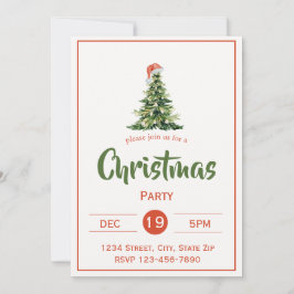 素朴クリスマスツリーホリデー招待状 | 馬宝 招待状