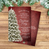 素朴クリスマスツリーレッドカンパニーパーティの招待状