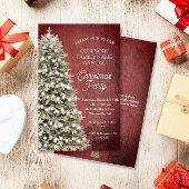素朴クリスマスツリーレッドカンパニーパーティの招待状