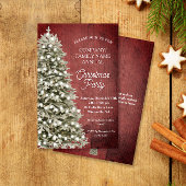 素朴クリスマスツリーレッドカンパニーパーティの招待状