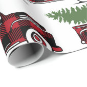 素朴クリスマスツリー付きファームトラック ラッピングペーパー (ロールコーナー)