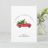 素朴クリスマスツリー付きレッドウォーター色トラック シーズンカード (スタンド正面)