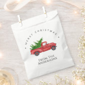 素朴クリスマスツリー付きレッドウォーター色トラック フェイバーバッグ (クリップ留めされた状態)