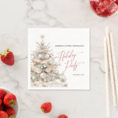 素朴クリスマスツリー企業のホリデーパーティー スタンダードカクテルナプキン (インサイチュ)