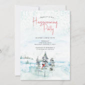 素朴クリスマスツリー引っ越し祝いパーティーパーティーインビタティ シーズンカード (正面)