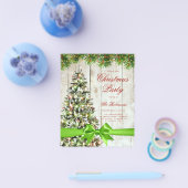 素朴クリスマスツリー招待状プログラムメニュー緑 チラシ (シングル)