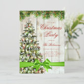 素朴クリスマスツリー招待状プログラムメニュー緑 招待状 (スタンド正面)