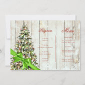 素朴クリスマスツリー招待状プログラムメニュー緑 招待状 (裏面)