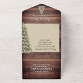 素朴クリスマスツリー文字列ライト会社パーティー オールインワン招待状 (外側)