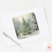 素朴クリスマスツリー スクエアシール (封筒)