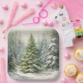 素朴クリスマスツリー ペーパープレート (パーティー)