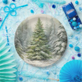 素朴クリスマスツリー ペーパープレート (パーティー)