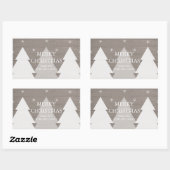 素朴クリスマスツリー 長方形シール (シート)