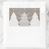 素朴クリスマスツリー 長方形シール (バッグ)