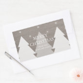 素朴クリスマスツリー 長方形シール (封筒)