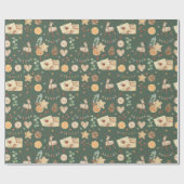 素朴クリスマストナカイ水カラーフェスティバル ラッピングペーパー (フラット)