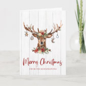 素朴クリスマストナディアアントラーオーナメントホリデー シーズンカード (正面)