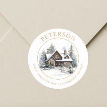 素朴クリスマスニューホーム差出人住所ラベル