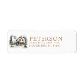 素朴クリスマスニューホーム差出人住所 ラベル (正面)