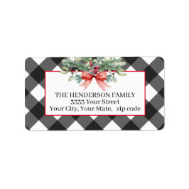 素朴クリスマスバッファロープレイド差出人住所 ラベル