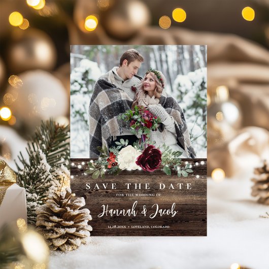 素朴クリスマスバーンウッドストリングライト セーブザデート