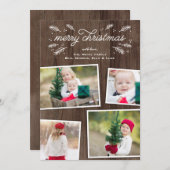 素朴クリスマスパインのコラージュ写真カード シーズンカード (正面/裏面)