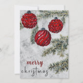 素朴クリスマスパインツリーオーナメントホリデーカード シーズンカード (正面)