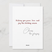 素朴クリスマスパインツリーオーナメントホリデーカード シーズンカード (裏面)