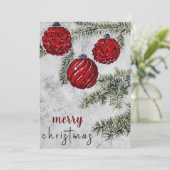 素朴クリスマスパインツリーオーナメントホリデーカード シーズンカード (スタンド正面)