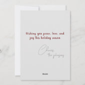 素朴クリスマスパインツリーオーナメントホリデーカード シーズンカード (裏面)