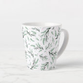 素朴クリスマスパインツリーブランチパターンホリデー カフェラテマグ (右アングル)