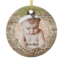 素朴クリスマスパインブランチ&ベリーウッドグレイン