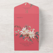 素朴クリスマスパインレッドディナー オールインワン招待状 (外側)