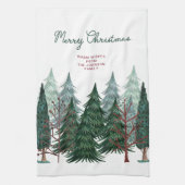 素朴クリスマスパイン林 キッチンタオル (縦)
