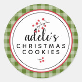 素朴クリスマスパーソナライズされた ラウンドシール (正面)