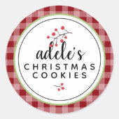 素朴クリスマスパーソナライズされた ラウンドシール (正面)