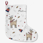 素朴クリスマスパーソナライズされた ラージクリスマスストッキング (正面)