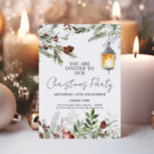 素朴クリスマスパーティの招待状水彩グリーン 招待状