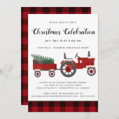 素朴クリスマスパーティーカントリーバッファロープレイド 招待状 (正面/裏面)