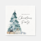 素朴クリスマスパーティーパーソナライズされた紙ナプキンス スタンダードカクテルナプキン (正面)