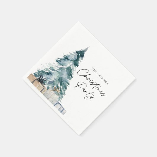 素朴クリスマスパーティーパーソナライズされた紙ナプキンス スタンダードカクテルナプキン (角)