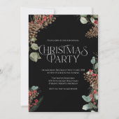 素朴クリスマスパーティー招待状ブラックホリデーテーマ シーズンカード (正面)