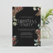 素朴クリスマスパーティー招待状ブラックホリデーテーマ シーズンカード (スタンド正面)