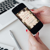 素朴クリスマスピネコーンベリーウッドベビーシャワー 招待状