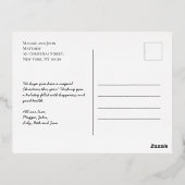 素朴クリスマスファミリーフォトコラージュ金箔 箔シーズンポストカード (裏面)