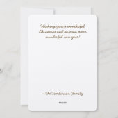 素朴クリスマスファミリー写真松の枝コーン シーズンカード (裏面)