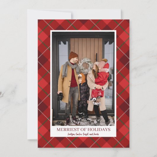 素朴クリスマスファームハウスフランネルホリデーポト シーズンカード (正面)