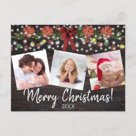 素朴クリスマスフェスティバルライト&ガーランド3写真 シーズンポストカード