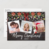 素朴クリスマスフェスティバルライト&ガーランド3写真 シーズンポストカード (正面/裏面)